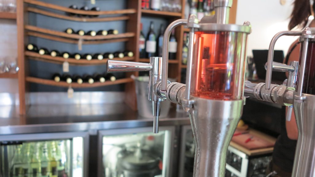 clear font to show wine on tap