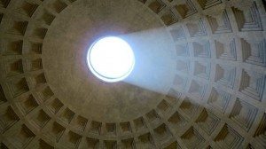 The opening of the dome in the Pantheon