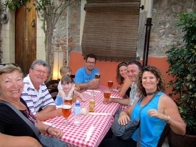 Family dinner in Toarmina, Sicily