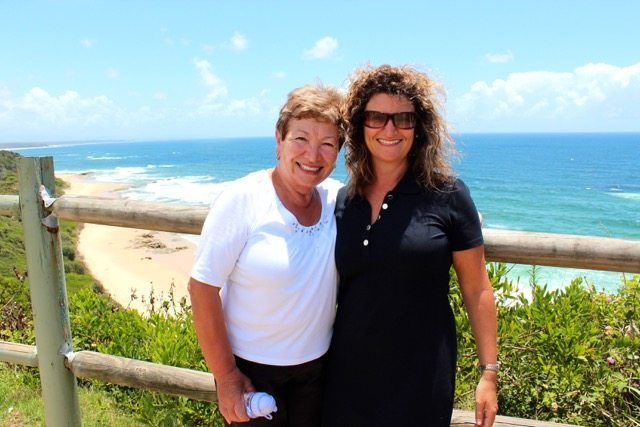 Mum and I on the Coffs Coast, not far from where they now live