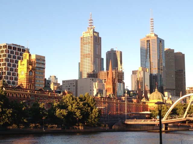 Melbourne Yarra River and City Skyline