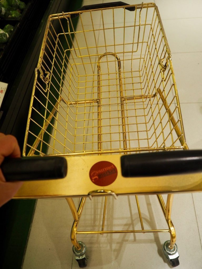 Gold shopping trolley Bangkok