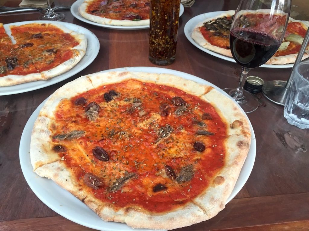Pizza at Swings and Roundabouts, one of the best casual winery lunches in Margaret River 