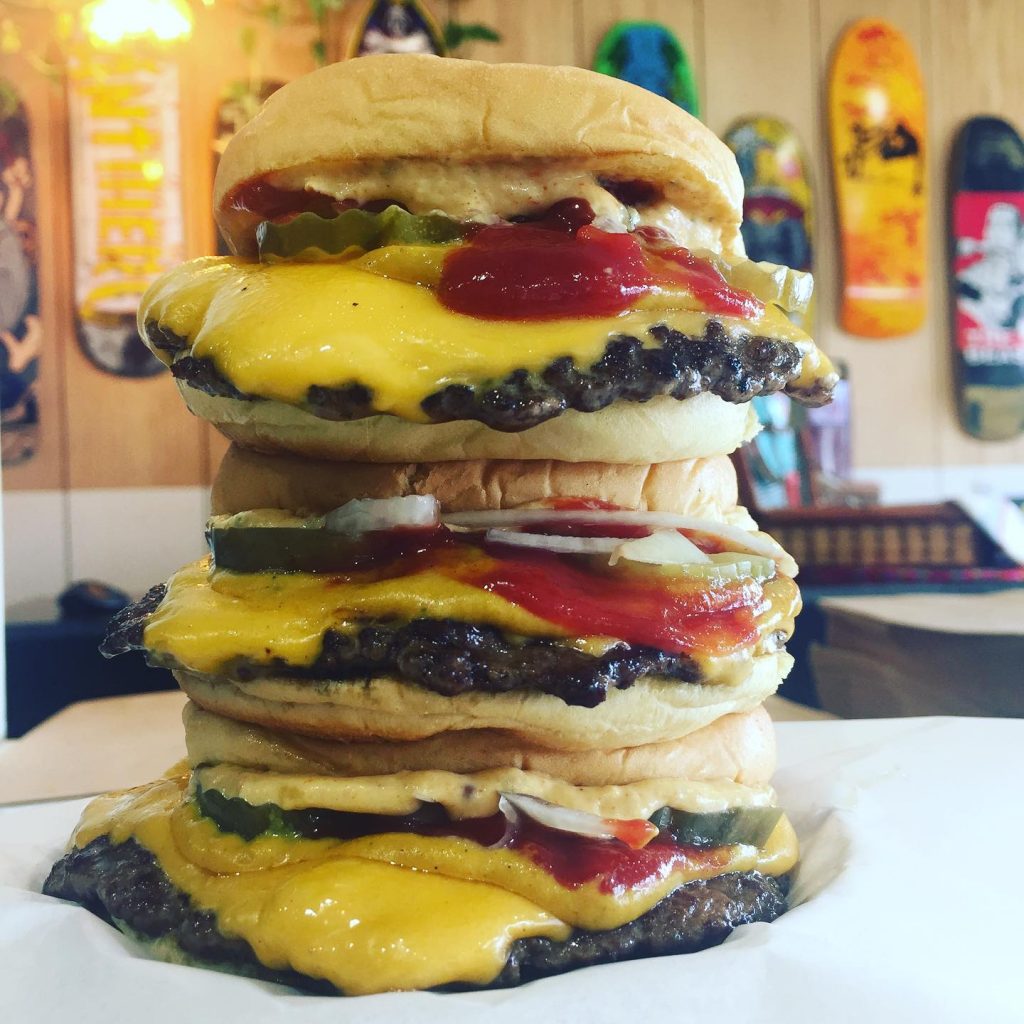 Burgertron stacked cheeseburger