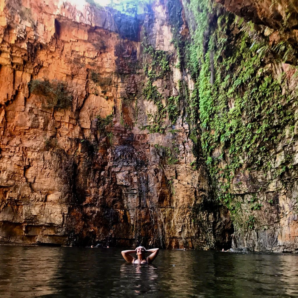 Swimming in Emma Gorge, El Questro