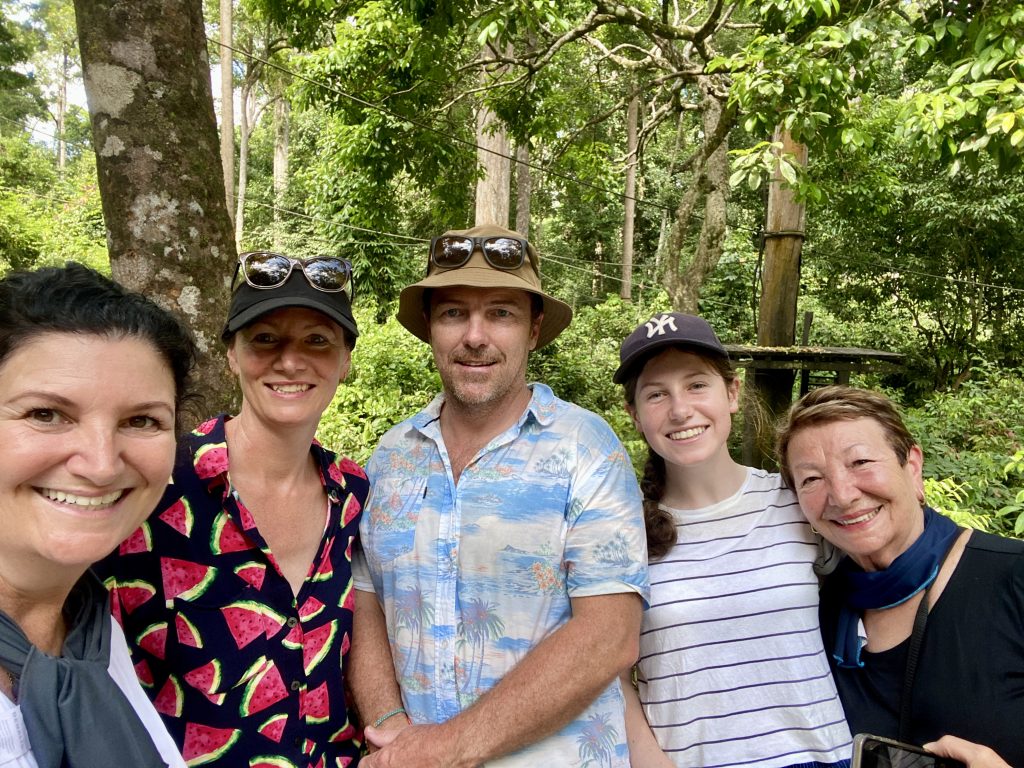 Family at Orangutan Sanctuary in Borneo